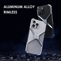 Aluminum Alloy X Type Removable Rimless Phone Cases For iPhone