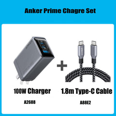 Anker Prime 100W USB-C Gan Charger – Compact & 3-Port Fast Charging | CG005