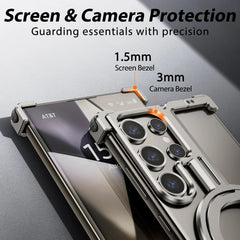 Magnetic Ring Stand Case for Samsung Galaxy S25/S24 Ultra – Stylish Metal Bumper & Holder