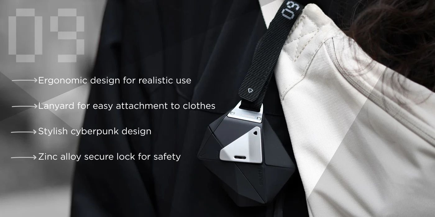 Banner showing special features of the Geometric Airpod Case